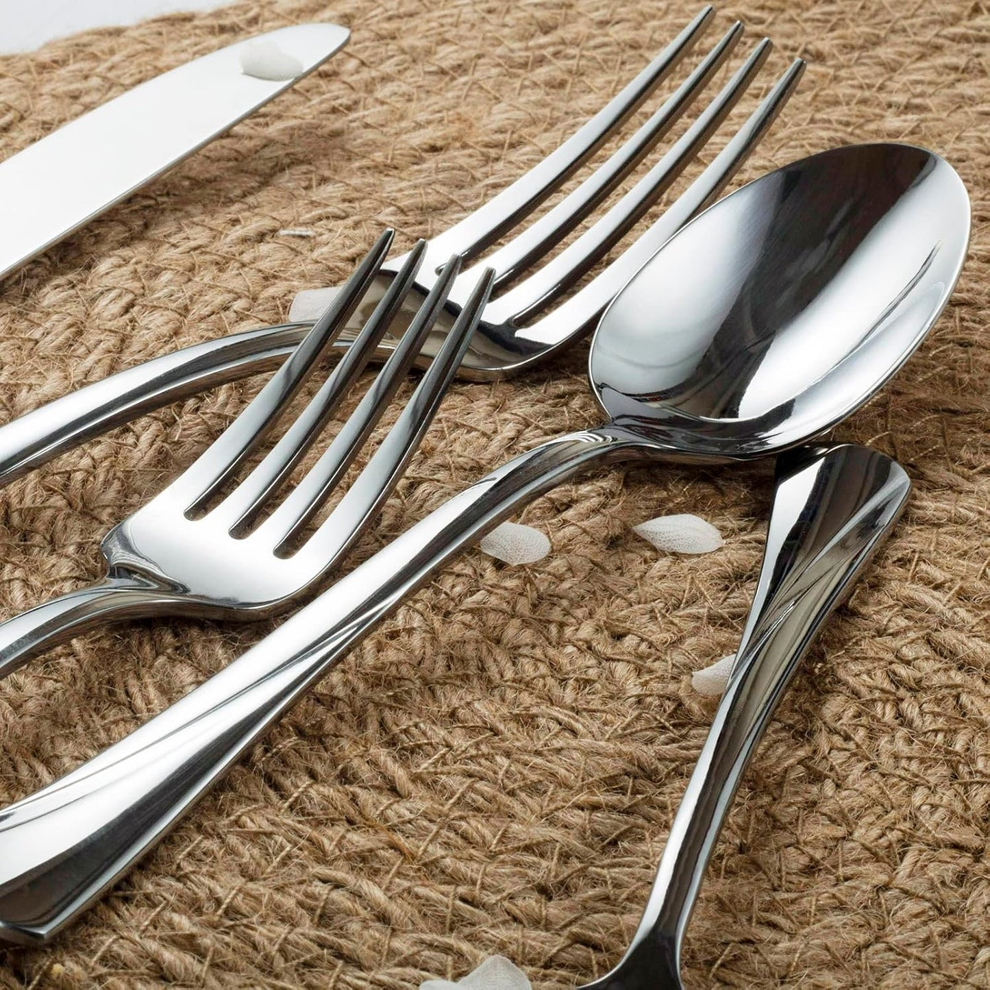 Alata Alice 30-Piece Silverware Set Stainless Steel Flatware Set,Service for 6,Mirror Polished Cutlery Set,Dishwasher Safe