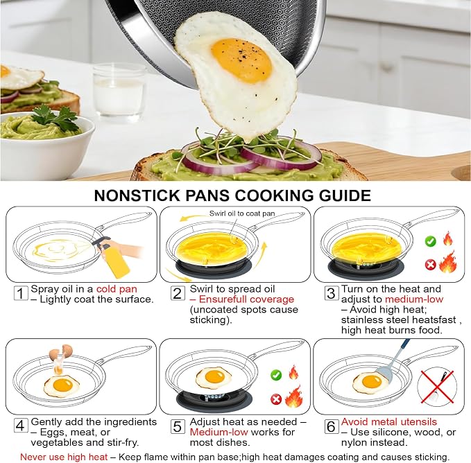Non Stick Frying Pans, 10-inch - Image 4