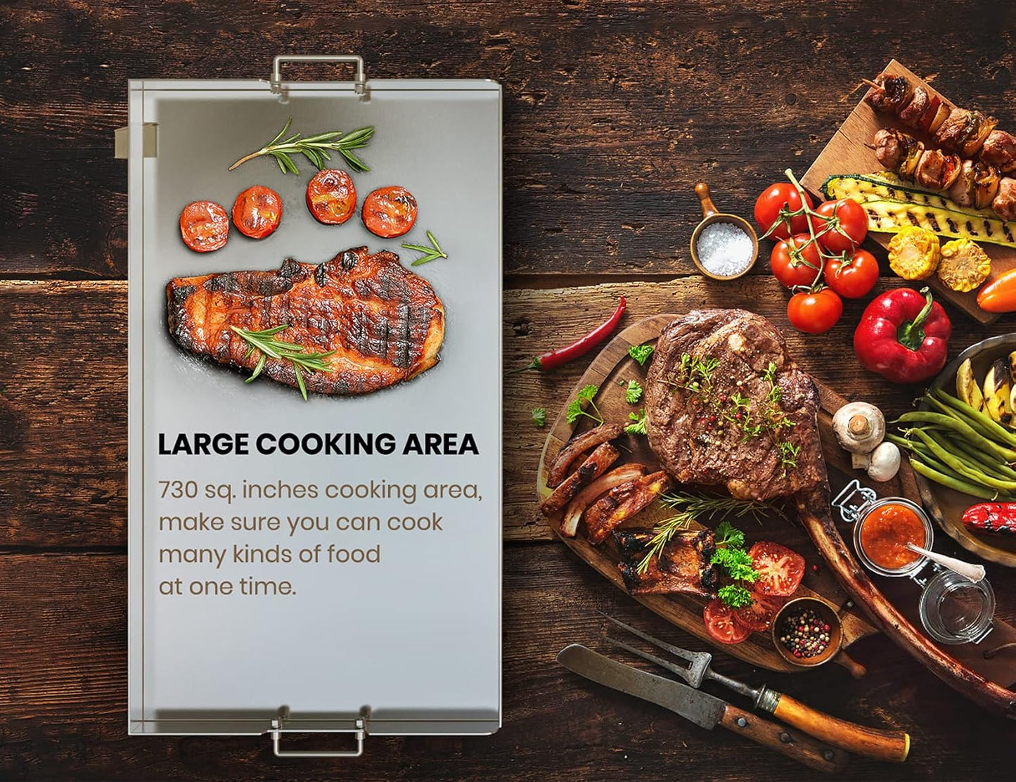 Stanbroil 36 inch Stainless Steel Flat Top Gas Grill Griddle Replacement for Blackstone 4 Burner Gas Grill Cooking Station, Flat Top Griddle with New Rear Grease Management System