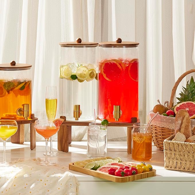 2 PCS 1.5 Gallon Drink dispenser, Glass Beverage Dispenser - Image 3