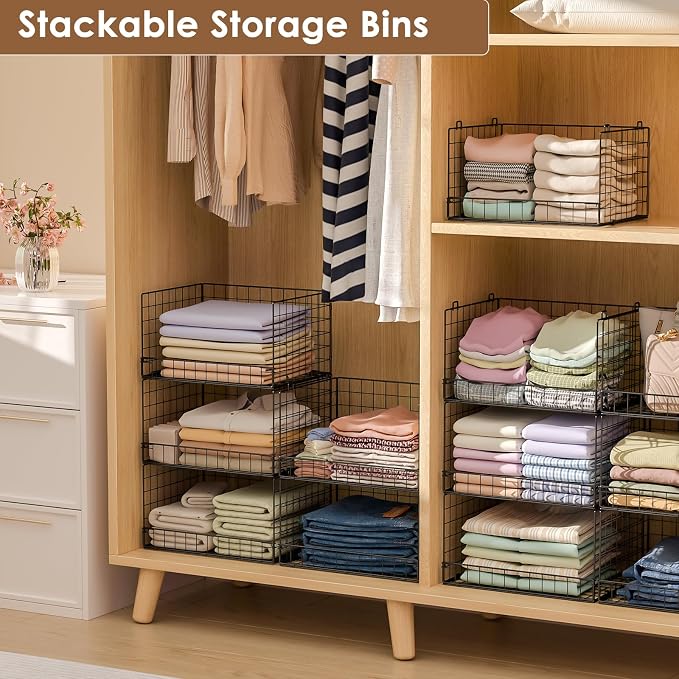 Yociyoga 3-Tier Stackable Closet Organizers and Storage Shelves, Foldable - Image 5