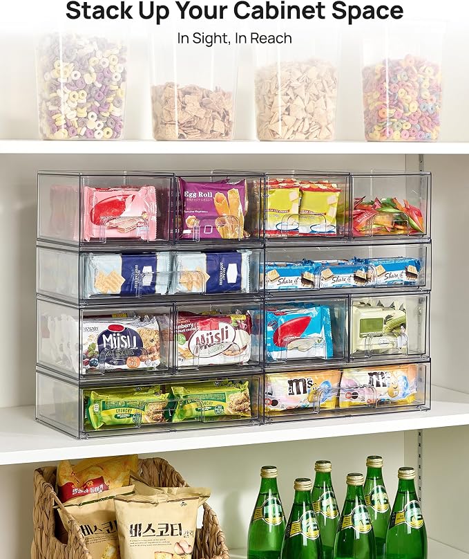 Vtopmart Stackable Storage Drawers Set of 3, Beauty Supplies, Pantry - Image 9