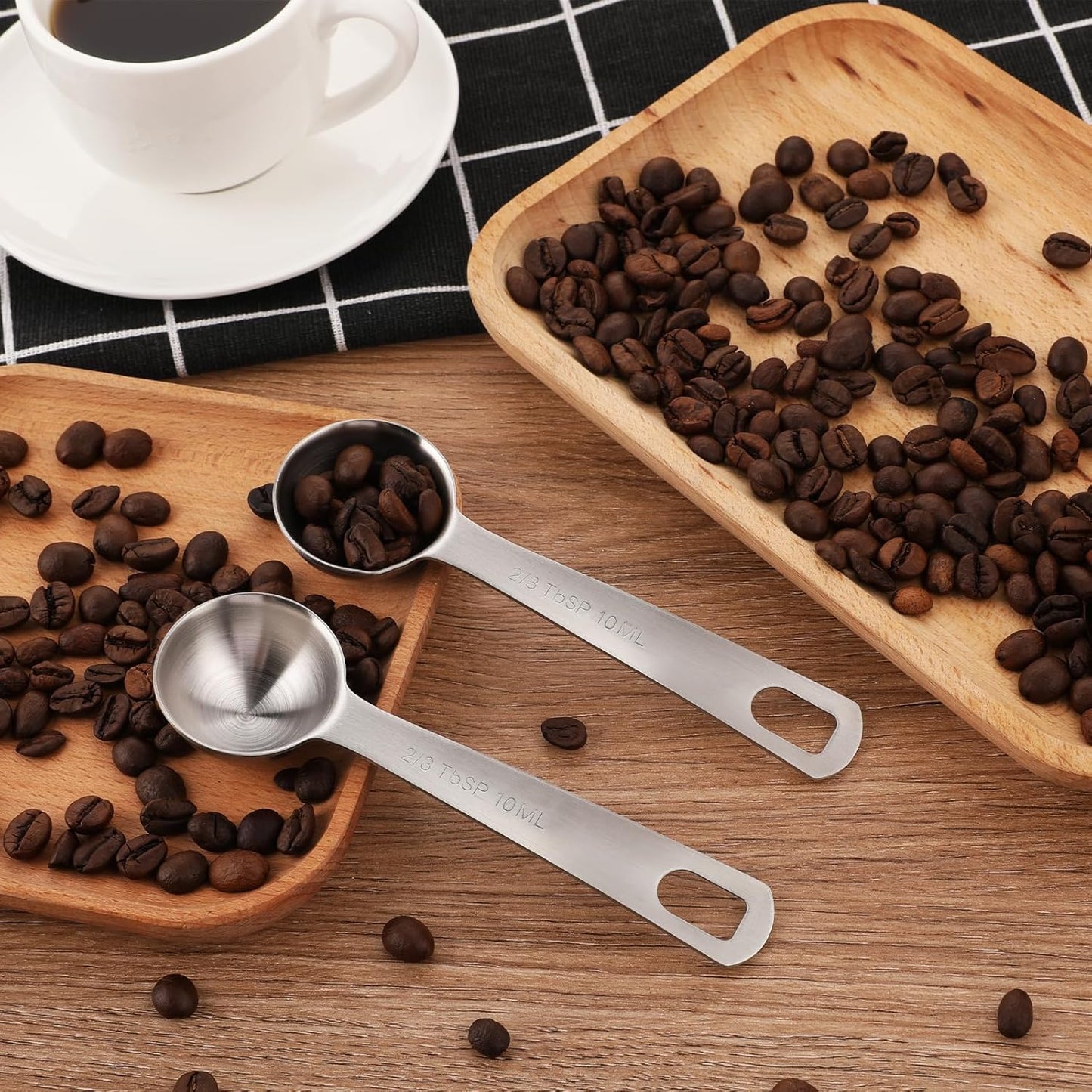 10ML / 2/3TBSP Measuring Spoons, 2 Pcs Stainless Steel Tablespoon, Small Metal Teaspoons for Measuring Dry and Liquid Ingredients