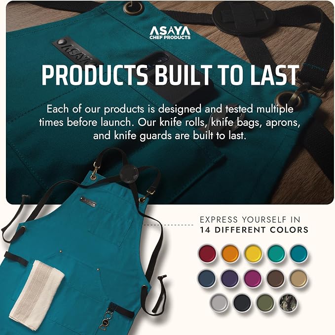 Asaya Chef and BBQ Apron with Bottle Opener and Hand Towel - 10oz Cotton Canvas - Image 6