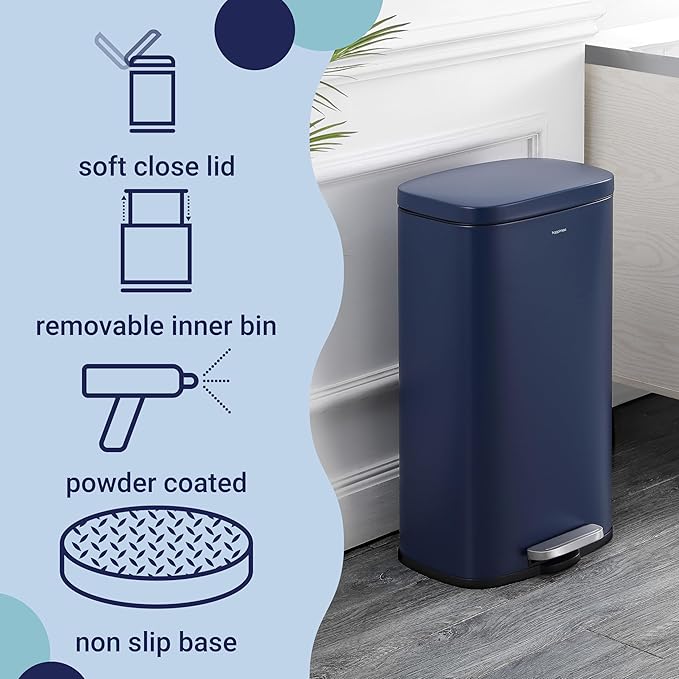 happimess HPM1011E Curtis 8-Gallon Step-Open Trash Can, Fingerprint Resistant - Image 3