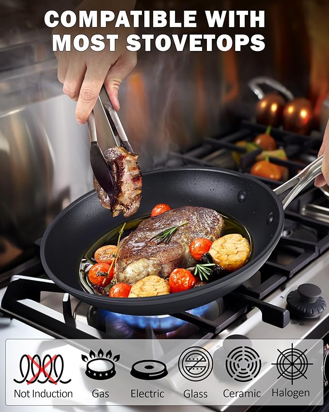Cooks Standard Frying Omelet Pan, Classic Hard Anodized Nonstick 8-Inch/20cm - Image 3
