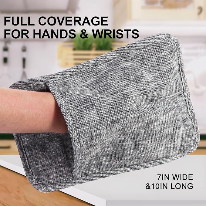 4Pcs Heat Resistant Oven Mitts & Potholders, Flexible Kitchen Accessories - Image 6