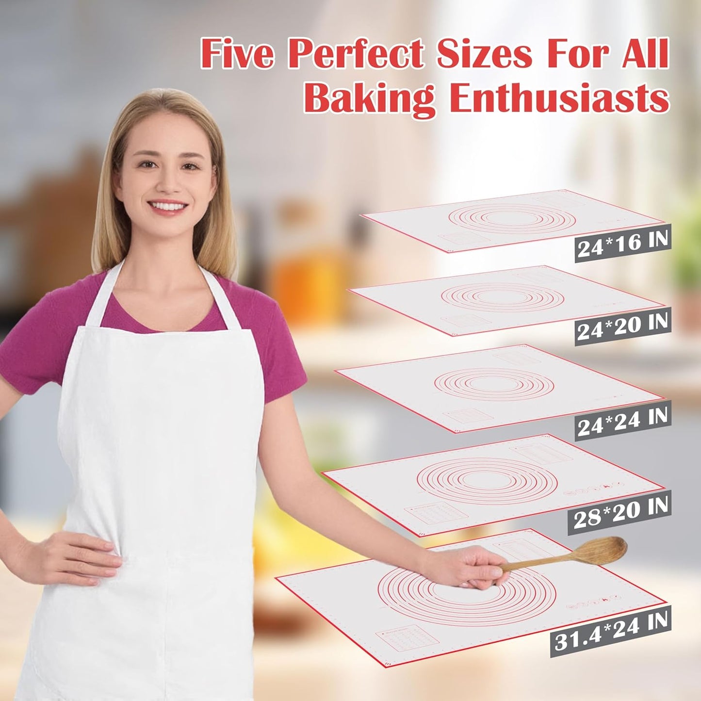 BlueBark 1 PCS - 28"L x 20"W Non-stick Silicone Baking Mat for Pastry & Dough, Sourdough Bread Making Tools, Kitchen Counter, Cooking Enthusiasts