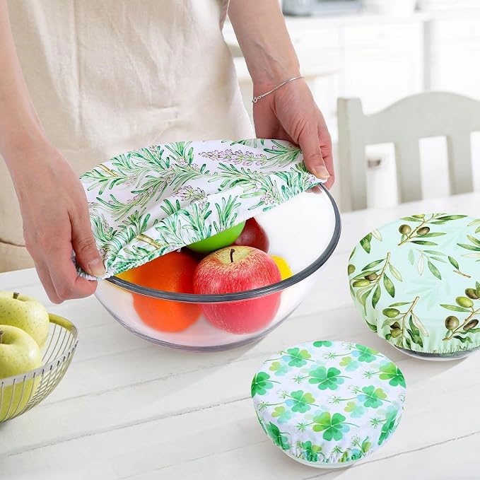 5 Pieces Bowl Covers Reusable, 5 Size Elastic Cloth Bowl Covers - Image 5