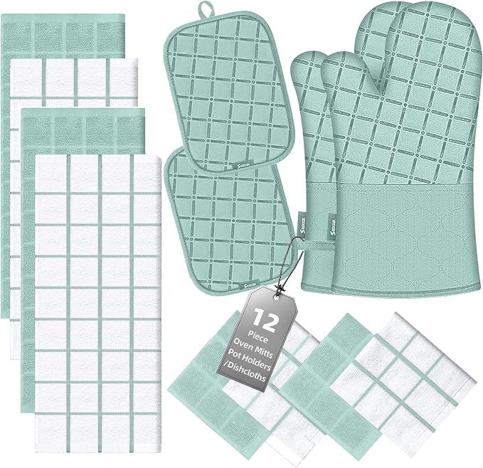 Oven Mitts Pot Holders Sets/Kitchen Towels and Dishcloths, Oven Gloves Kitchen by BSKSSK