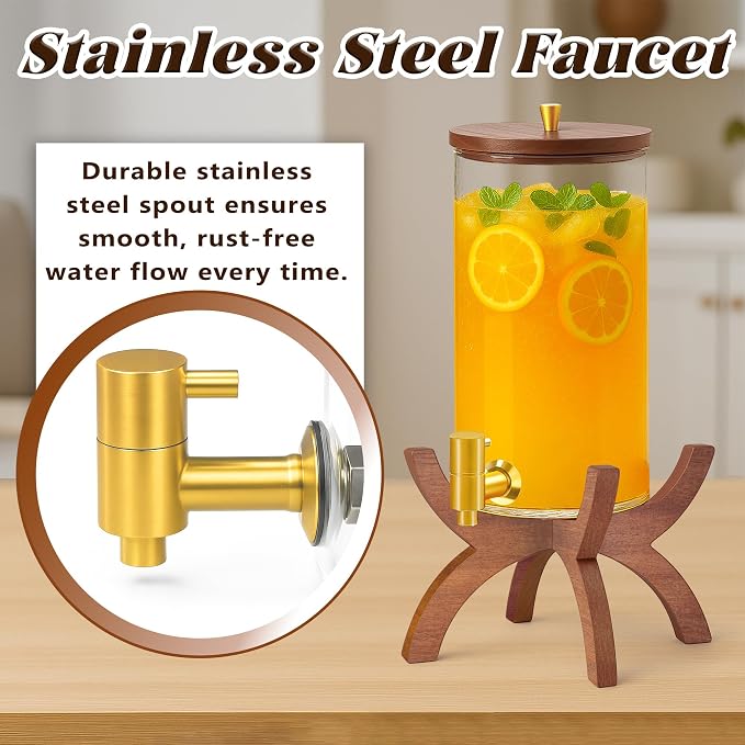 Glass Drink Dispenser, 1.5 Gallon Beverage Dispenser - Image 4