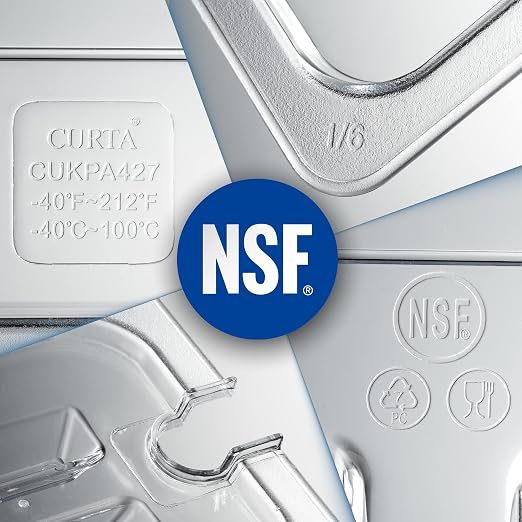 CURTA 6 Pack NSF Food Pan Cover, 1/2 Size Clear Polycarbonate Lid - Image 5