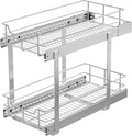 2 Tier Pull Out Cabinet Organizer 11" W X 22" D, Slide Out Drawers by STORKING