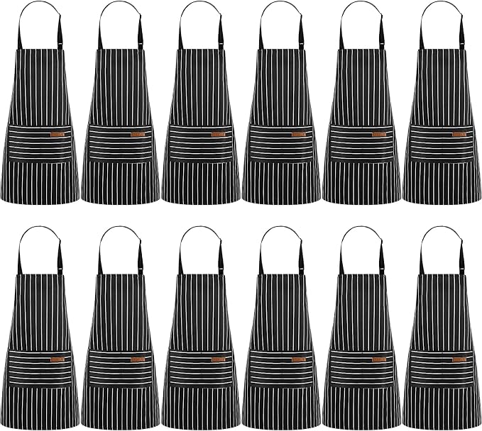 Handepo 12 Pcs Cotton Aprons for Women Men by Handepo