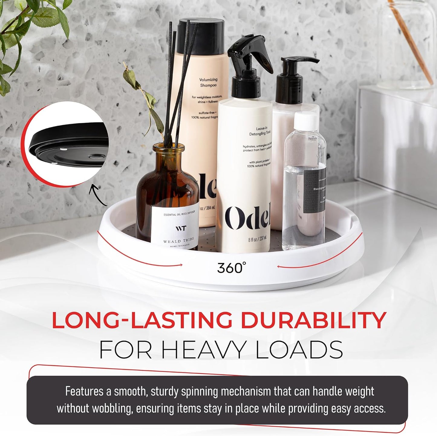 Oizeir 10 Inch Lazy Susan Set of 4 - Non-Skid Turntable for Cabinet to Maximize Storage and Simplify Accessibility in Kitchen, Bathroom, and Pantry Spaces (White)