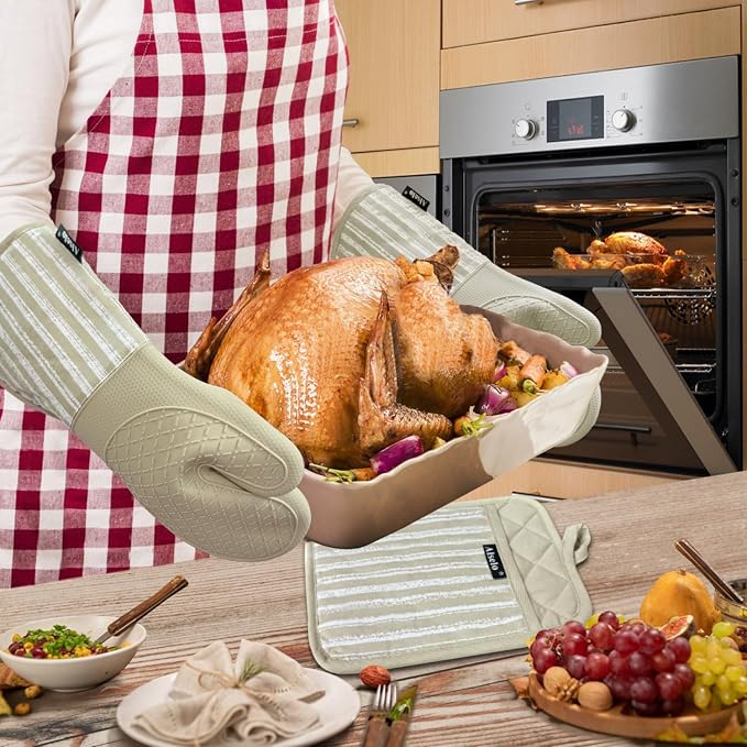 Alselo Silicone Oven Mitts Heat Resistant 932℉ - Image 4