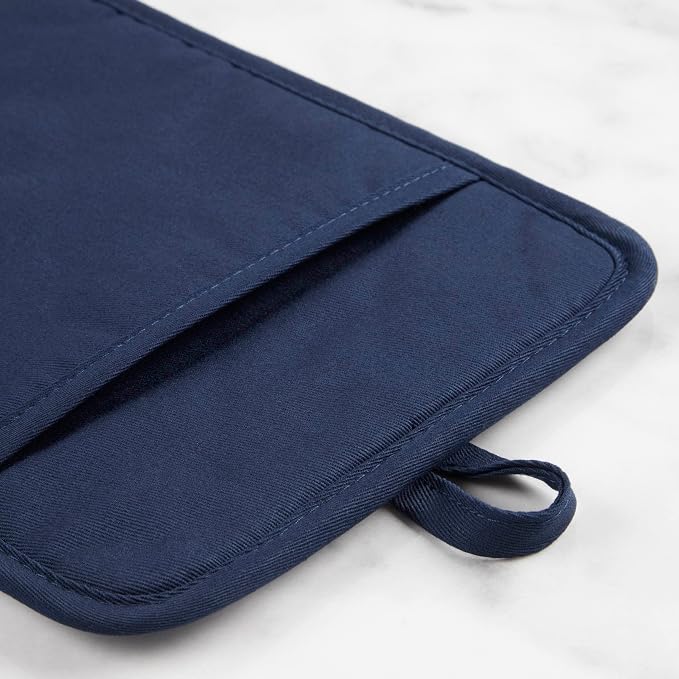 KitchenAid Ribbed Soft Silicone Pot Holder 2-Pack Set, Ink Blue - Image 4