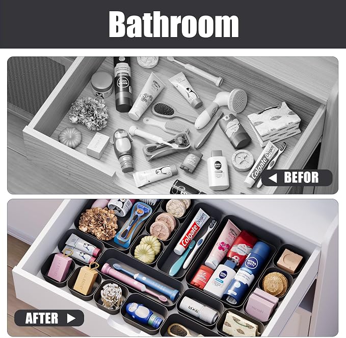 Plastic Drawer Organizers, Bathroom and Vanity Organizer Plastic Tray, Makeup - Image 7