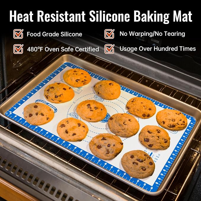 Baking Mats Silicone for Baking Sheet, non Stikc Pastry Mat for Dough Rolling - Image 6