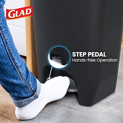 Glad 13 Gallon Trash Can | Plastic Kitchen Waste Bin - Image 4