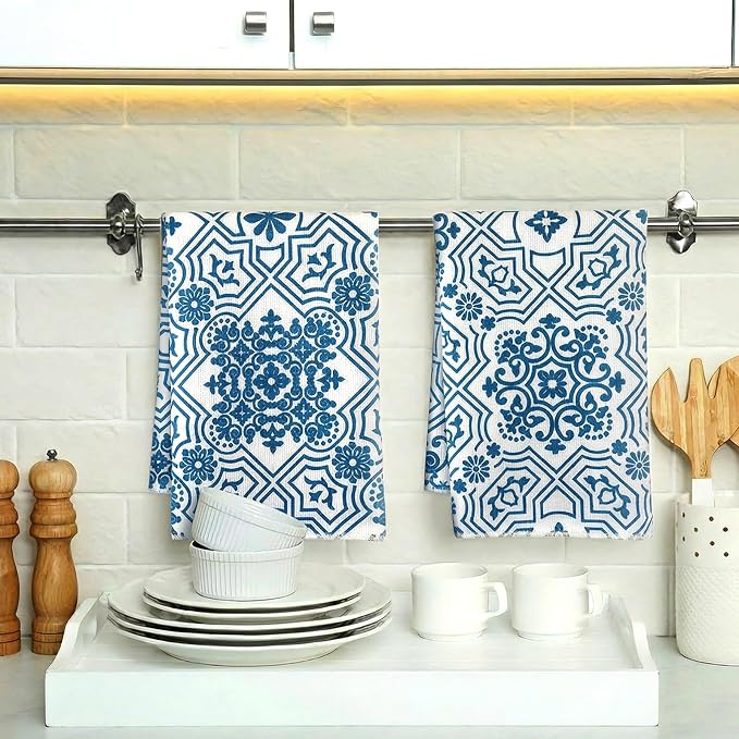Jingmore 6 Pcs Kitchen Decor Set Accessory Farmhouse Kitchen Towels Pot Holders - Image 2