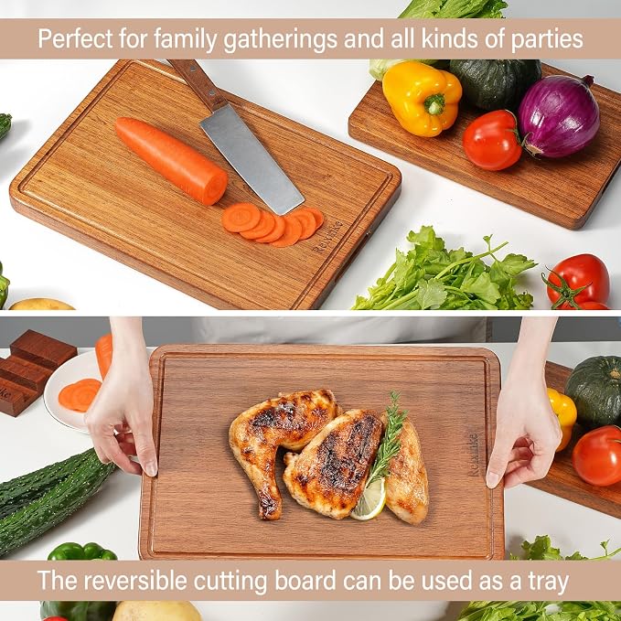 Solid Teak Wood Cutting Board One Piece Non Glued Large Thick Crack Resistant - Image 7
