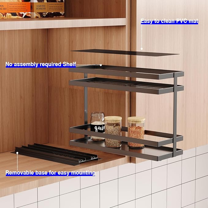 Mustorn 2 Pack Pull Out Spice Rack Organizer - Image 3