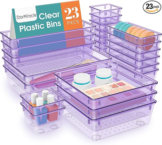 StorMiracle 23 PCS Drawer Organizer Set, 5 Varied Size Bathroom and kitchen by StorMiracle