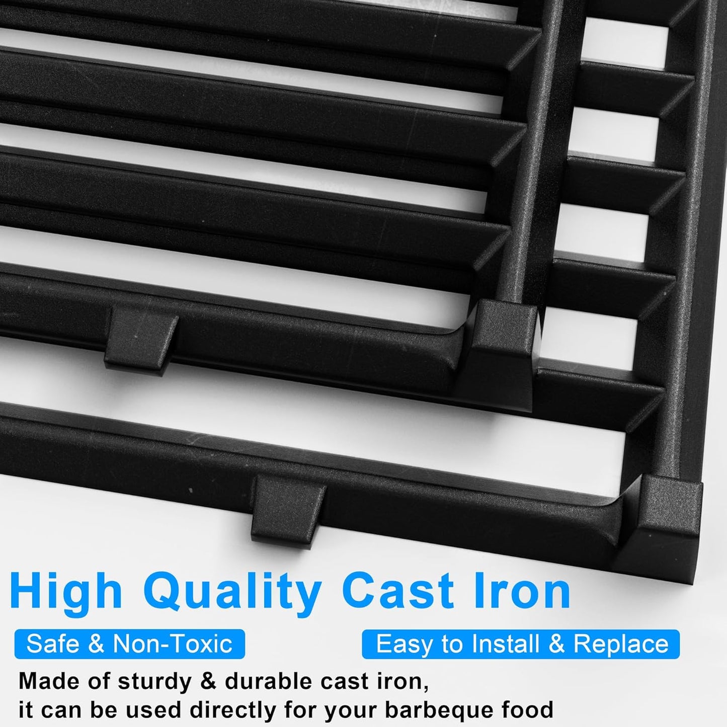 Cast Iron Cooking Grates for Weber Genesis II 400 & II LX 400 Series, Genesis II E/S-410, E/S-435, LX E/S-440, LX E-410/SE-410 Gas Grills, Replacement for Weber 66097 66089, Set of 3