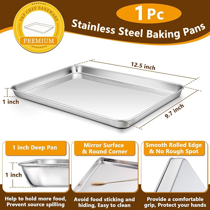 P&P CHEF 12.5 Inch Baking Sheet Pan - Image 2