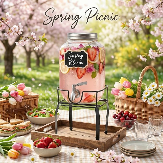 1 Gallon Glass Drink Dispensers - Image 2
