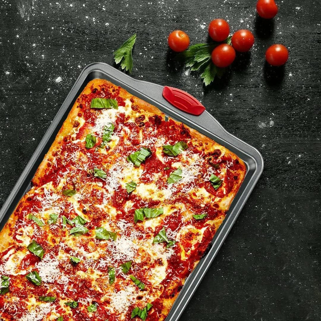 Boxiki Kitchen Nonstick Baking Sheet Pan – Heavy-Gauge Carbon Steel, Warp, Dent, and Rust-Resistant – Gourmet Rimmed Half Cookie Sheet Trays, Non-Toxic for Exceptional Baking Performance - 15x10 Inch