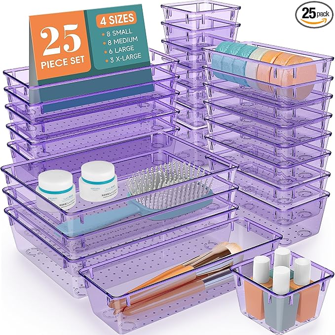 StorMiracle 25 PCS Drawer Organizer Set, 4 Varied Size Bathroom and kitchen by StorMiracle