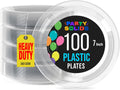Exquisite Party Solids Clear Plastic Plates For Party 7" Clear Disposable Plates Heavy Duty Supplies 100 Pcs Plastic Dinnerware Sets Heavy Duty 350 GSM Disposable Dinnerware Set