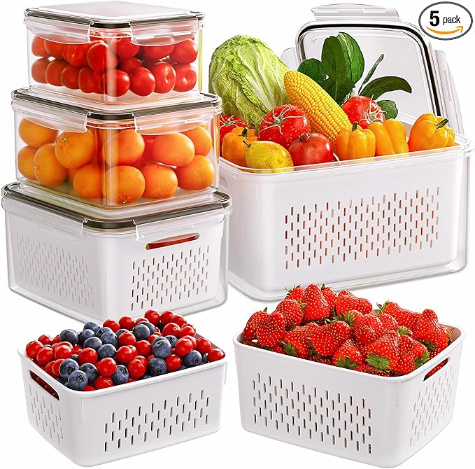 5-Pack Fruit Storage Containers by HelpYouSaveMoreSpace