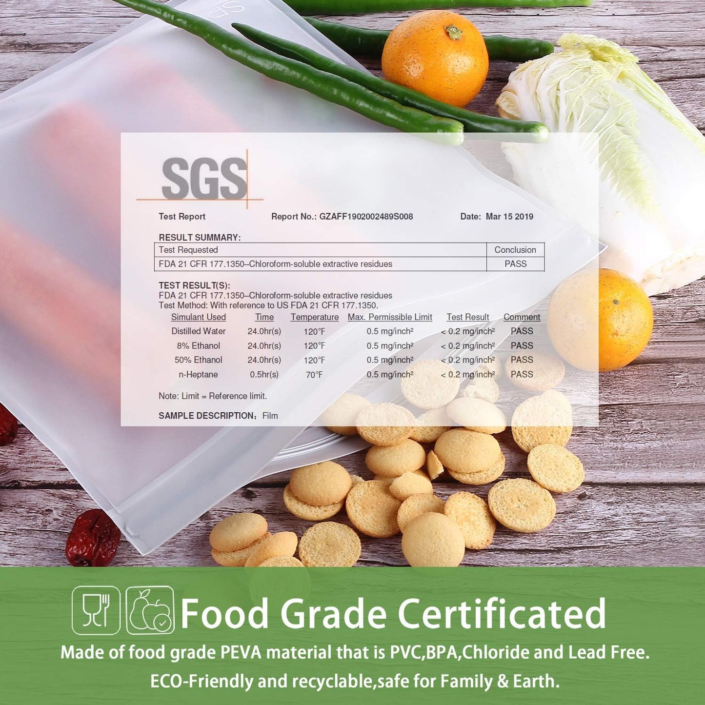 SPLF 18 Pack BPA FREE Reusable Storage Bags (6 Gallon Freezer Bags, 6 Sandwich Bags, 6 Snack Bags), Extra Thick Leakproof Silicone and Plastic Free Lunch Bag