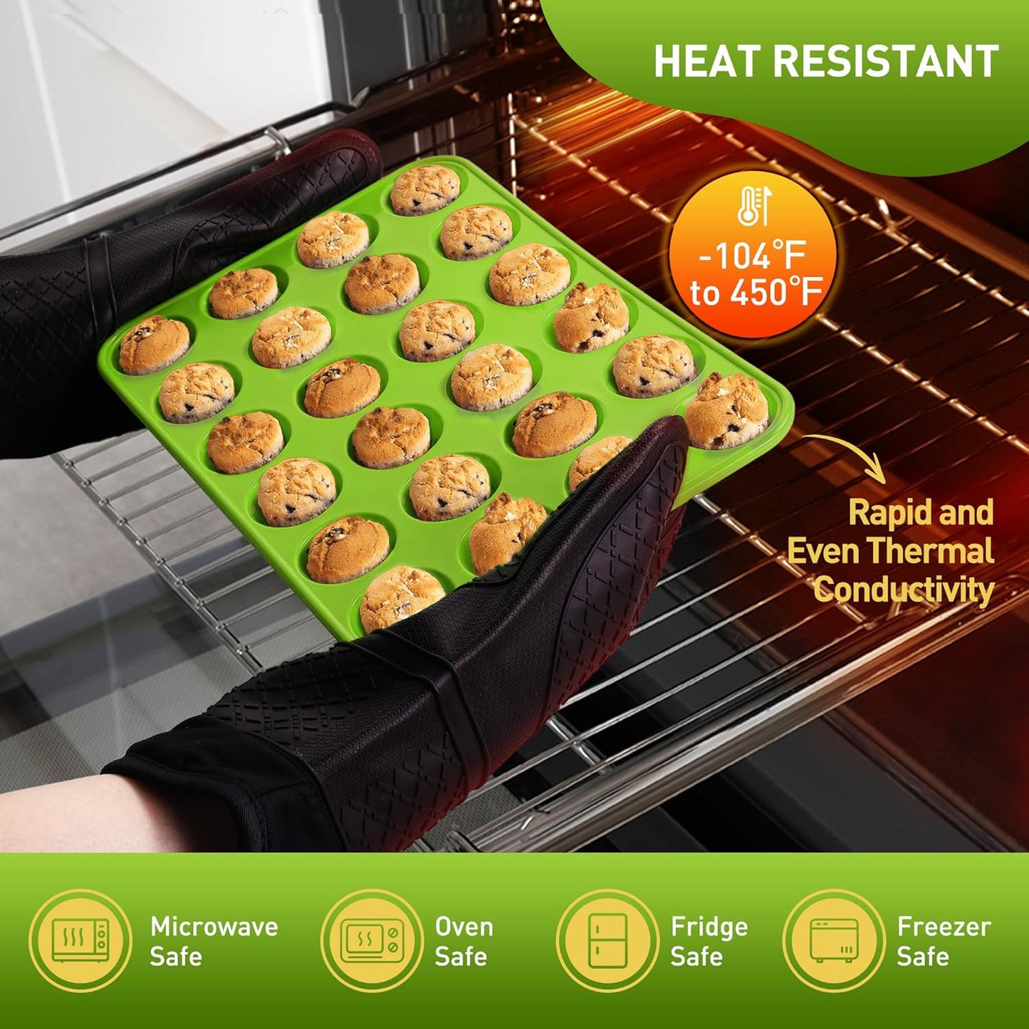 2 Pack 24 Cups Silicone Mini Muffin Pan with Metal Reinforced Frame Silicone Molds Parents Stepdad Pawpaw Who Want Nothing Everything Future Groom Bride Law Christmas Xmas Happy Birthday Gifts Ideal