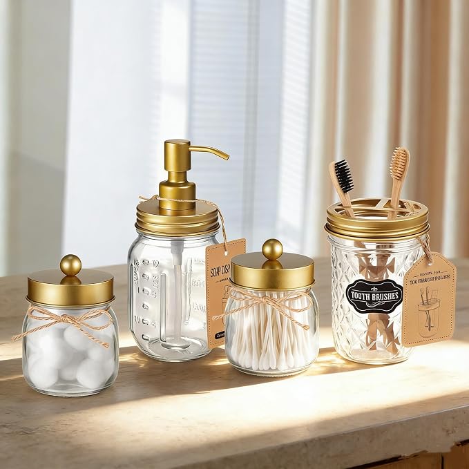 Amolliar Mason Jar Liquid Soap Dispenser -Rustproof Stainless Steel Farmhouse - Image 2