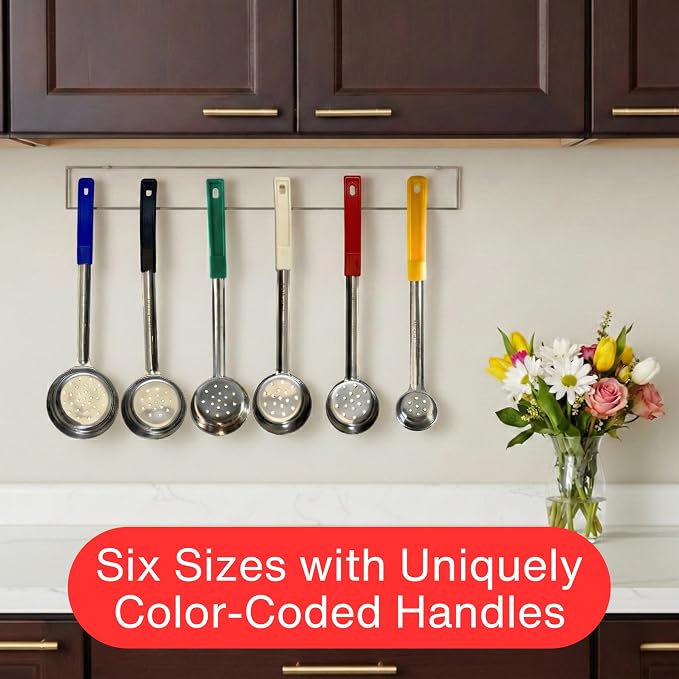 8 Ounce Slotted Stainless Steel Portion Control Ladle Spoon - Image 5