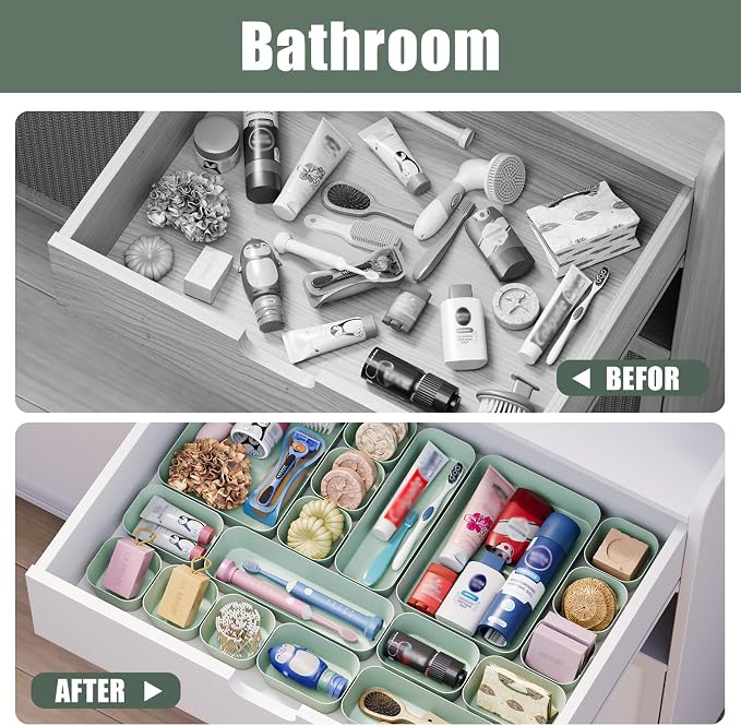 Plastic Drawer Organizers, Bathroom and Vanity Organizer Plastic Tray, Makeup - Image 7
