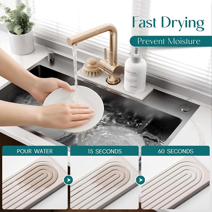 eormoe Diatomite Kitchen Faucet Mat - Image 3