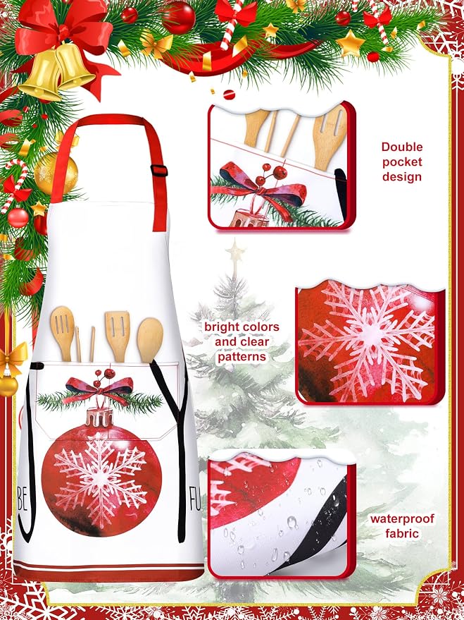 Geetery 4 Pcs Chicken Aprons for Women Rooster Print Apron Waterproof - Image 5