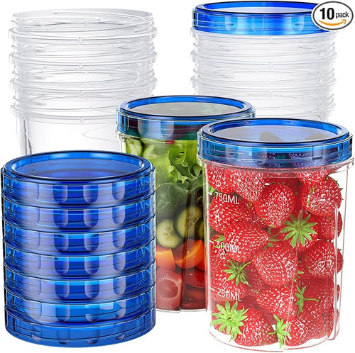 10 Pack-32 OZ Freezer Storage Containers, Small Plastic Food Storage Containers by HelpYouSaveMoreSpace