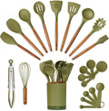 Silicone Kitchen Utensils Set & Holder: Cooking Utensils Set by Smirly