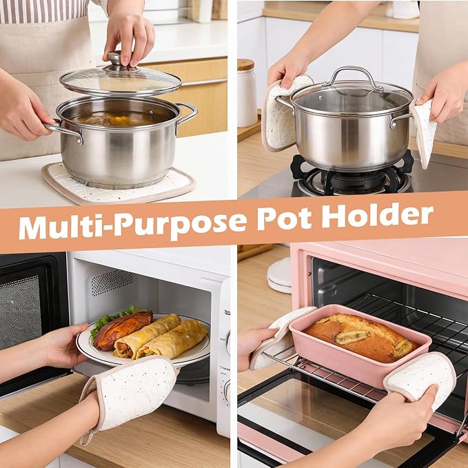 10 Pcs Kitchen Oven Mitts and Potholders Set - Image 5