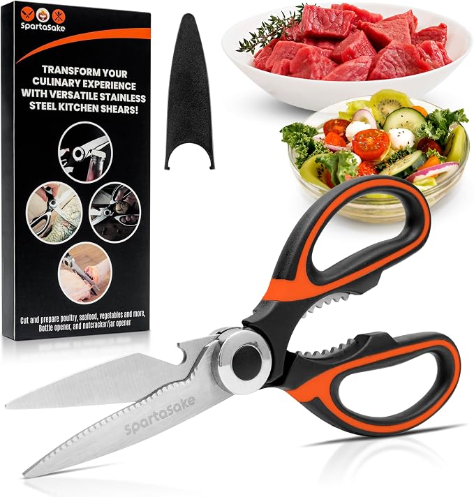 SpartaSake Premium Stainless Steel All Purpose Kitchen Shears by SpartaSake