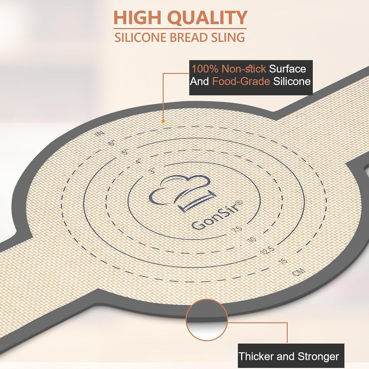 Silicone Bread Sling, 2 Pcs Non-Stick & Easy Clean Dutch Oven Baking Mat with Longer Handles, Silicone Baking Sling to Transfer SourDough Easily, Reusable Bread Mat Set with Storage Bracelets