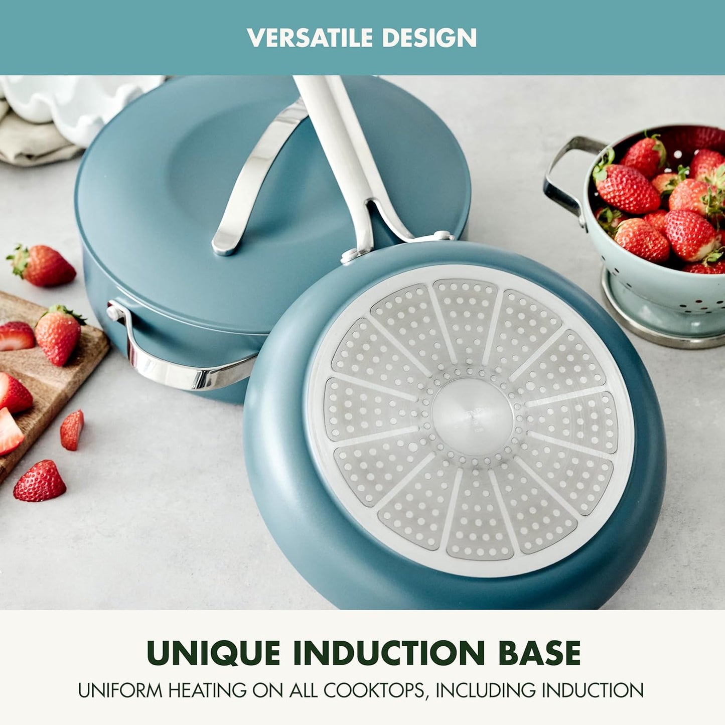 GreenPan Nova 10” Frying Pan Skillet and 4.37QT Sauté Pan with Lid, Oprah’s Favorite Things 2024, PFAS-Free Ceramic Nonstick, Induction Suitable, Sear, Fry, Broil, Dishwasher & Oven Safe, Deep Teal