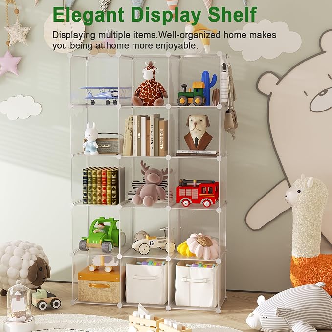 C&AHOME Cube Storage Organizer, 16-Cube Shelves Units, Plastic Storage Cubes - Image 5