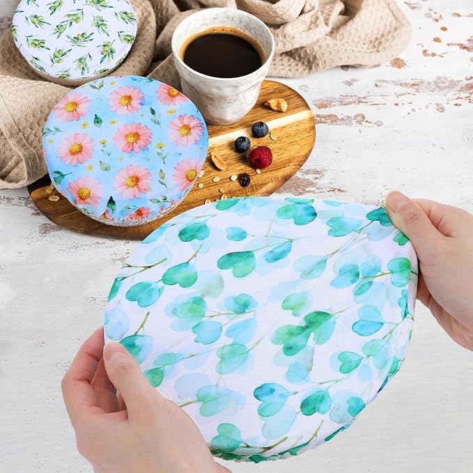 5 Pieces Bowl Covers Reusable, 5 Size Elastic Cloth Bowl Covers - Image 3